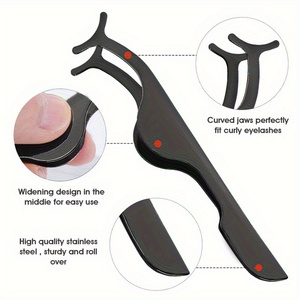 Anti-static <b>Eyelash</b> <b>Applicator</b> Stainless Steel Lash Tool Curved Tip Lash <b>Applicator</b> False Lashes Application Tool - Product Image 2