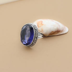 Amethyst Quartz <b>Statement</b> <b>Ring</b> Silver Filled – Faceted Oval Purple Crystal – Boho Jewelry Gift for Her - Product Image 1