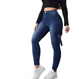 Leggings ajustados de mezclilla blanca desgastada para mujer, con cremallera, estilo pantalón lápiz, con logo, informales, para otoño, ropa de trabajo, sexy, a la moda, lavado blanqueado, cintura baja - Product Image 6