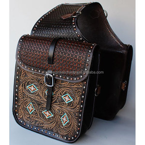 Y & Z-bolsa de cuero genuino para SILLÍN, bolsos de sillín hechos a mano de alta calidad, proveedores ecuestres disponibles - Product Image 2