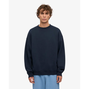 Sweat-shirt en molleton polyester épais de qualité supérieure, gris chiné, coupe ample, décontracté, pour homme, couleur unie, manches longues - Product Image 1