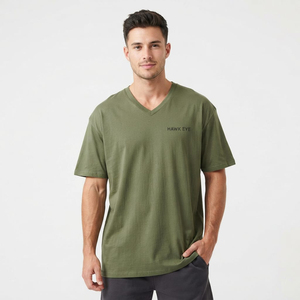 T-shirt en coton à manches courtes pour hommes et femmes, couleur unie, col rond, style simple, vente en gros - Product Image 4