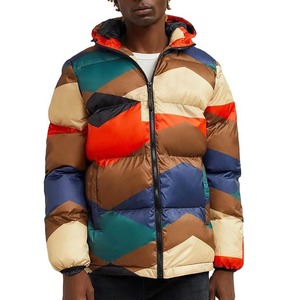 Color Blocked Design Long <b>Bubble</b> Padded Puffer Jackets Custom Made Down <b>Coats</b> For Warm Winter Outdoor Street Fashion Wear - Product Image 1