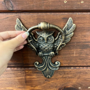 Battant de porte en fonte en forme de hibou, battants de porte faits à la main - Product Image 4