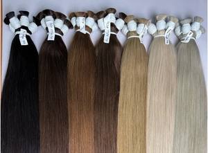 Precio al por mayor Extensiones de cabello a granel Fuertes y sin enredos Double Drown 100 gramos Colores claros 24 pulgadas - Product Image 4