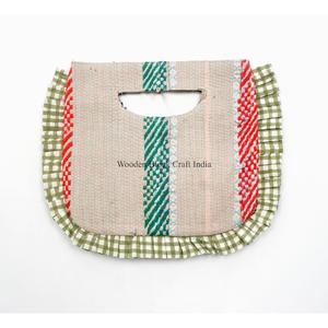 Luxury Trendy Classic Kantha messenger Bag Handmade Mixed Colors Magnetic Closure Ruffles Landscape Pattern Lightweight Foldable - Product Image 6