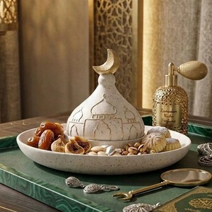 Portavelas Metálico Islámico Marroquí de Moda con Patrón de Mezquita, Decorativo para Ramadán, Resistente al Calor, Apto para Microondas - Product Image 4
