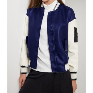 Nueva Chaqueta Varsity Corta de Satén para Mujer, Estilo Universitario, con Forro Suave, Chaqueta Bomber, Chaqueta Varsity de Satén con Letras - Product Image 4