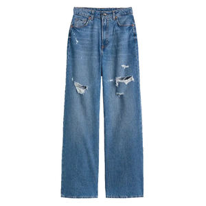 Jeans Ajustados Personalizados, Nuevo Diseño, Pantalones Vaqueros para Mujer, Rotos, Super Desgastados, Color Sólido, Lavado Ácido - Product Image 5