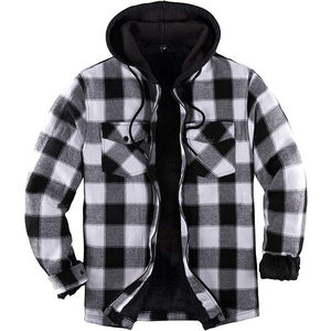 Vestes pour hommes avec fermeture éclair sur le devant, de haute qualité, chemises en flanelle polaire pour hommes, manteaux tendance hip-hop, vêtements de rue, veste en flanelle - Product Image 1