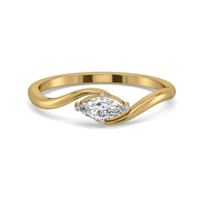 Anillo de Compromiso de Diamantes con Corte Marquesa en Oro Amarillo para Mujer, Estilo Clásico - Product Image 1