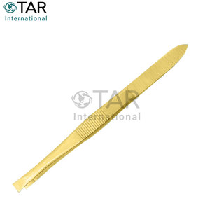 Pinzas Rectas Estrechas de Acero Inoxidable con Punta Dorada, Herramienta de Belleza para Depilación de Cejas, Uso Profesional en Salón de Belleza - Product Image 4