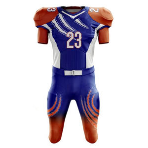 Tenues de football américain sur mesure très tendance, respirantes, à séchage rapide, antibactériennes, coupe classique, manches courtes, polyester - Product Image 2