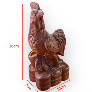 Estatua de Gallo Moderna para Interiores de Vietnam, Tallada Exquisitamente en Madera de Huong para Adoración - Product Image 6