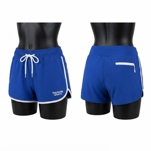 Premium 180 GSM Polyester Spandex Royal Blue Swim Short White Piping Custom Logo OEM Quality 1 Piece Windproof Quick Dry - Product Image 1