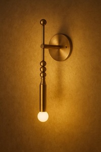 Minimalist Brass Wall <b>Sconce</b> Geometric Design Indoor <b>Lighting</b> Fixture For Living Room Home Decor - Product Image 2