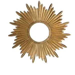 Espelho de parede de metal com design dourado, grande decoração exclusiva de casamento, de luxo