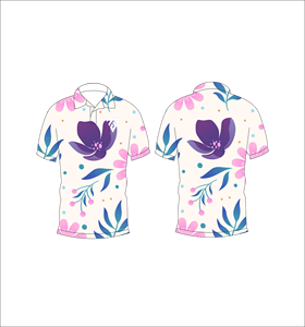 Mens White Multicolor Large Floral Polo Shirt Custom Sublimation Short Sleeve Summer Casual Breathable Lightweight Golf Shirt - Product Image 6