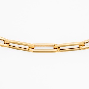 Collar de Oro Amarillo de 14K con Diamantes Cultivados en Laboratorio, Diseño de Cadena Eslabones Tipo Paperclip, Joyería Minimalista y Elegante, Regalo Perfecto para Ella, Ideal para Usar en Capas a Diario - Product Image 3