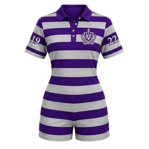 Conjunto de Shorts y Top Polo Ajustado de Verano para Mujer, Diseño Sólido, Tejido, Dos Piezas, Ropa Casual, Suministro de Fábrica - Product Image 1