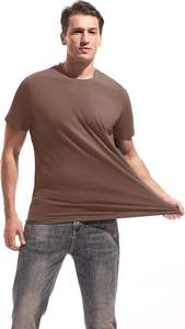 Camiseta de Algodón para Hombre, Manga Corta, Cuello Redondo, Corte Regular, Estilo Casual, Color Sólido, Diseño Liso - Product Image 6