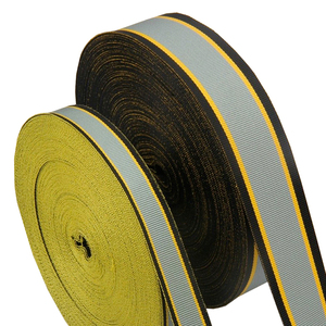 Cinta para Medallas de Primera Calidad, Cinta para Medallas de Doble Cara con Rayas, 1-1/2 Pulgadas, en Negro, Gris y Amarillo, Cintas Artesanales de Alta Tenacidad Tejidas - Product Image 6