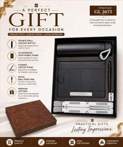 Business Welcome <b>Gift</b> <b>Box</b> Featuring A5 Journal Metal Ball Pen Laptop Holder And Insulated Vacuum Water <b>Bottle</b> - Product Image 1