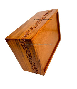 Urnes funéraires en bois de style américain en gros, gravées en bois de manguier, design personnalisable, durables, pour cendres humaines commémoratives - Product Image 4