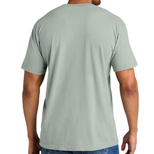 T-shirt décontracté d'été à manches courtes pour homme, 100 % coton biologique, léger, respirant, avec poche, personnalisable en gros - Product Image 2