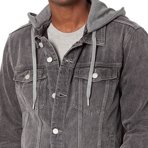 แจ็คเก็ตยีนส์ผู้ชายผ้าฝ้ายสั่งทำพร้อมโลโก้ขายส่ง ระบายอากาศได้ดี เหมาะสำหรับใช้งานกลางแจ้ง แจ็คเก็ตยีนส์เดนิมผู้ชายสั่งทำ - Product Image 5