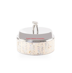 Marmite Isotherme de Luxe en Bois avec Couvercle Dôme Doré Martelé, Chauffe-Plats en Acier Inoxydable pour Buffet et Traiteur - Product Image 6