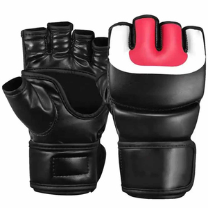 Gants de boxe et MMA demi-doigts en cuir PU respirant, style le plus récent, pour l'entraînement, avec fermeture et emballage personnalisés, prix de gros - Product Image 2
