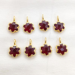 Dijes de Cornalina en Forma de Estrella, Electrochapados en Cobre, 10mm, para Fabricación de Joyería - Product Image 4