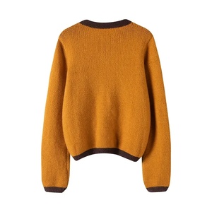 Cárdigan de Punto para Mujer, Bordado Floral, Cuello Redondo, Botones al Frente, Manga Larga, Abrigo Informal de Otoño, Corto - Product Image 6