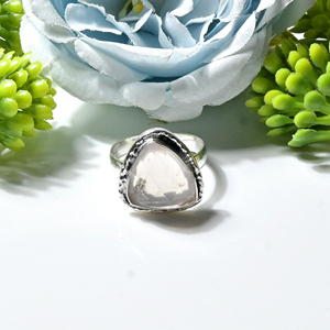 <b>Rose</b> <b>Quartz</b> Rosecut Handmade Oxidized Silver Plated <b>Ring</b> <b>Rose</b> <b>Quartz</b> Gemstone Bezel Set Vintage Women's Statement <b>Rings</b> - Product Image 3