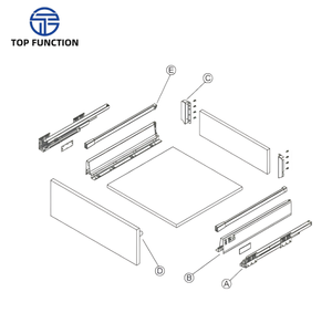 135 Soft Closing Square Metal Box <b>Slide</b> Double Wall <b>Drawer</b> System for Modern Kitchen Dining Bedroom Cabinet Storage Solutions - Product Image 3