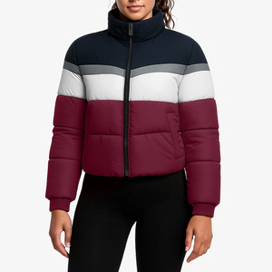 เสื้อแจ็คเก็ตพัฟเฟอร์สีสันทันสมัย ดีไซน์เก๋ไก๋แบบเย็บต่อสี  พร้อมซิปปิด  เสื้อโค้ทกันหนาวสำหรับฤดูหนาว  สไตล์สตรีทแวร์ลำลองสำหรับกิจกรรมกลางแจ้ง - Product Image 5