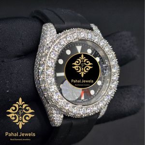 นาฬิกาเพชรหรู Pahal Jewels ตัวเรือนสแตนเลสทรงกลม 40 มม. ระบบควอตซ์ สายซิลิโคนสีดำ สำหรับทุกเพศ - Product Image 4