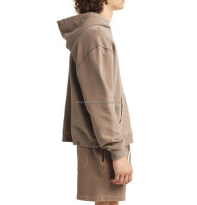 Colección de invierno para hombre, Sudadera con capucha de rizo cepillado orgánico de gran tamaño, material de poliéster/algodón para las estaciones de otoño e invierno - Product Image 4