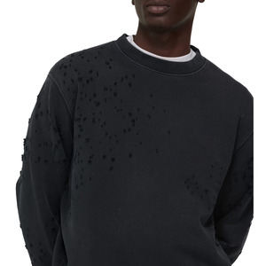 Sudadera Negra de Cuello Redondo para Hombre con Diseño de Puntos, Corte Regular, Tejido de Algodón, Estilo Casual para Otoño - Product Image 4