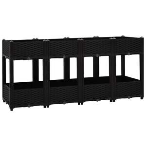 Bac à plantes surélevé en polypropylène noir 63 x 15,7 x 28 pouces, jardinière extérieure, rangement extérieur - Product Image 2