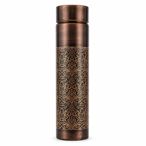Pure <b>Copper</b> <b>Water</b> <b>Bottle</b> Wholesale Manufacturer | Black Engraved <b>Copper</b> <b>Bottle</b> for Drinking <b>Water</b> | Custom Logo & OEM - Product Image 1