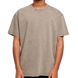 เสื้อยืดผ้าแฟลนเนลย้อมสีเอซิดสำหรับผู้ชายขายดีที่สุด ผ้าฝ้าย 100% หนัก 210 กรัม ไซส์ใหญ่ ขายส่ง - Product Image 5