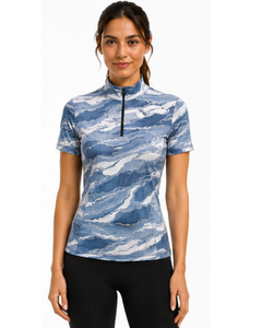 Unique Design Sublimated Horse Riding Shirt High Performance Quick Dry Cotton <b>Ladies</b> Equestrian Base Layer with Custom Logo - Product Image 1