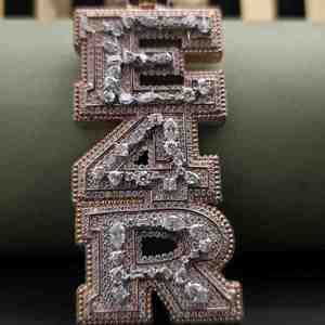 Colgante de Lujo con Diamante Cultivado en Laboratorio E4R de 13.66 CT, con 2 Anillas, de Acero Inoxidable, DOPE JEWELLS, con Dije de Oro Rosa, Moderno, Unisex - Product Image 2