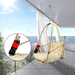 Sedia a dondolo a uovo con supporto a C per interni/esterni, in vimini e rattan, con cuscino incluso - Product Image 4