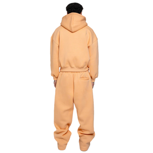 Fleece Heavy Weight Sweatpants and Hoodie <b>Set</b> Boxy Oversized Two Piece Zip up Hoodie Joggers <b>Sets</b> Men - Product Image 4