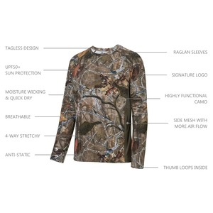 Chemise de pêche à logo personnalisé, manches longues, vêtements de performance, évacuation de l'humidité, protection UV, t-shirt de pêche pour pêcheur professionnel - Product Image 3