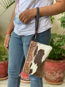 Bolso de mano de piel con herramientas para mujer, billetera de cuero tallado, de mano, de diseño, en oferta - Product Image 2