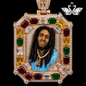 Most Selling Hip Hop Pendant for Rappers Fashion Jewelry Unisex Necklace Charm <b>Iced</b> Designer 925 Silver Moissanite Available - Product Image 1
